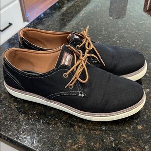 Skechers Black Canvas Sneakers with Brown Laces